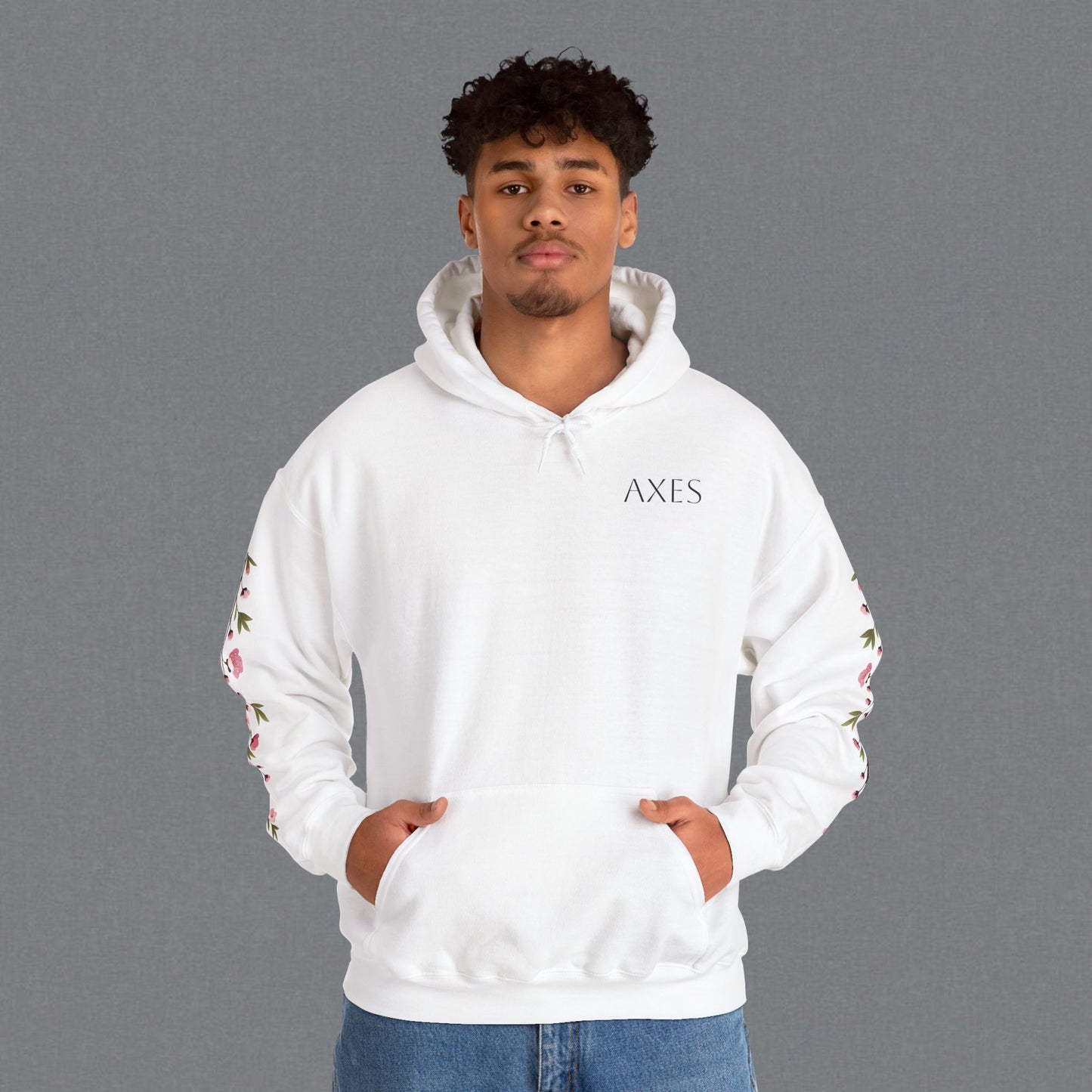 Floral AXES Unisex Hoodie - Cozy Spring Style